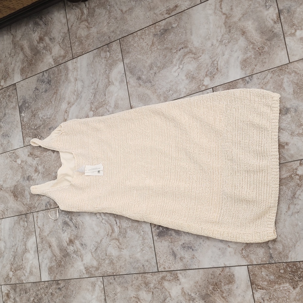 VINCE NWT cream lined cotton knit pencil sheath dress size medium - Picture 11 of 13